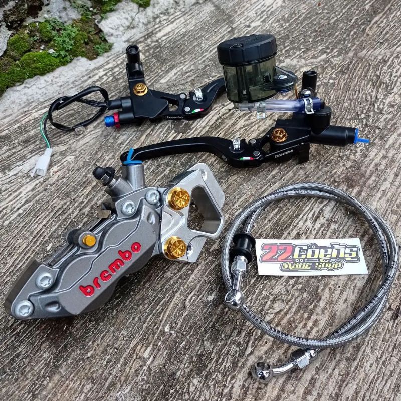 Paketan Depan Master Rem brembo Rcs 98 tabung big smoke kaliper brembo big pot probolt selang rem kt