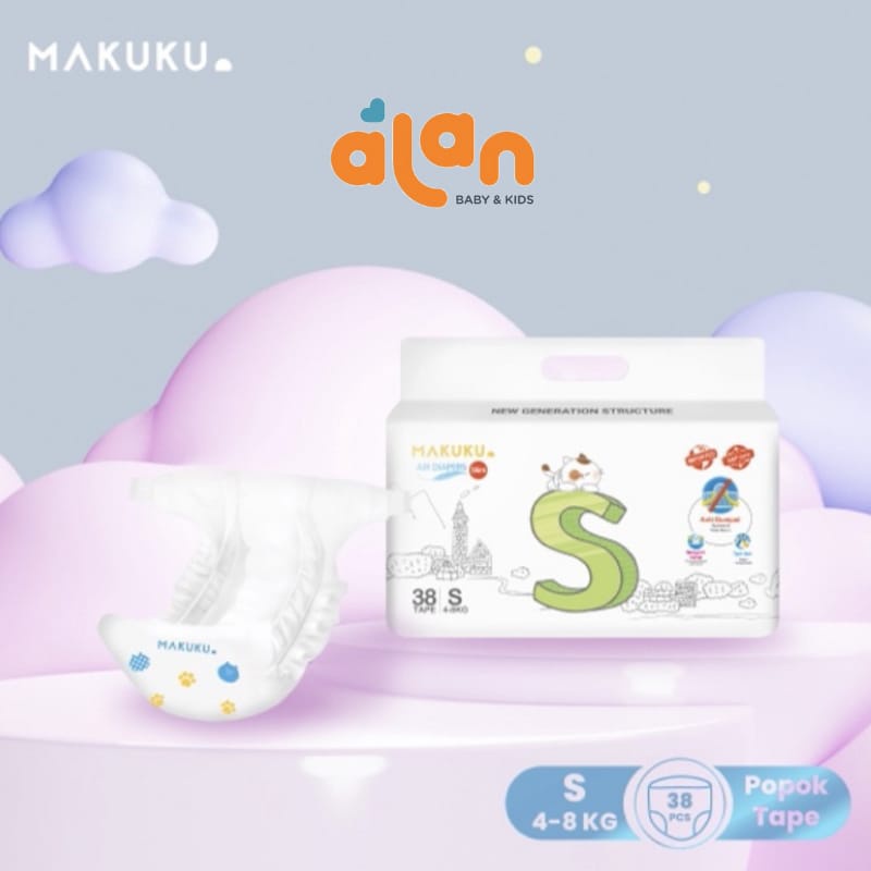 MAKUKU Air Diapers Slim Tape S38 - Popok Perekat Bayi