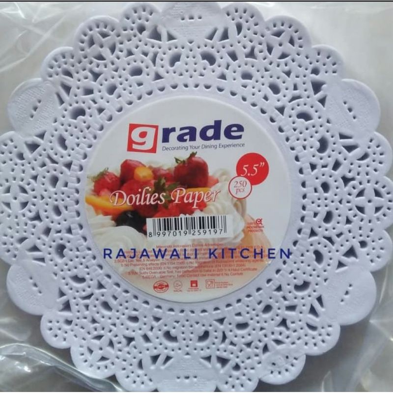 Kertas Doilies 5,5"-6,5" DIVA GRADE Bulat Round Paper Doyleys Alas Kue Souvenir Hiasan Undangan