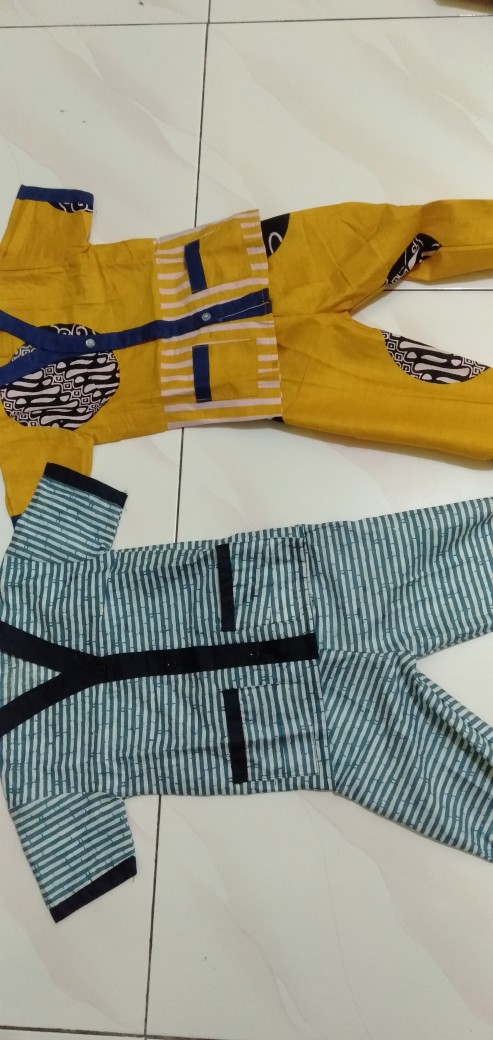 Piyama Batik Anak Murah Warna Cerah  Untuk Cowok Cewek Usia  1-5 Tahun.