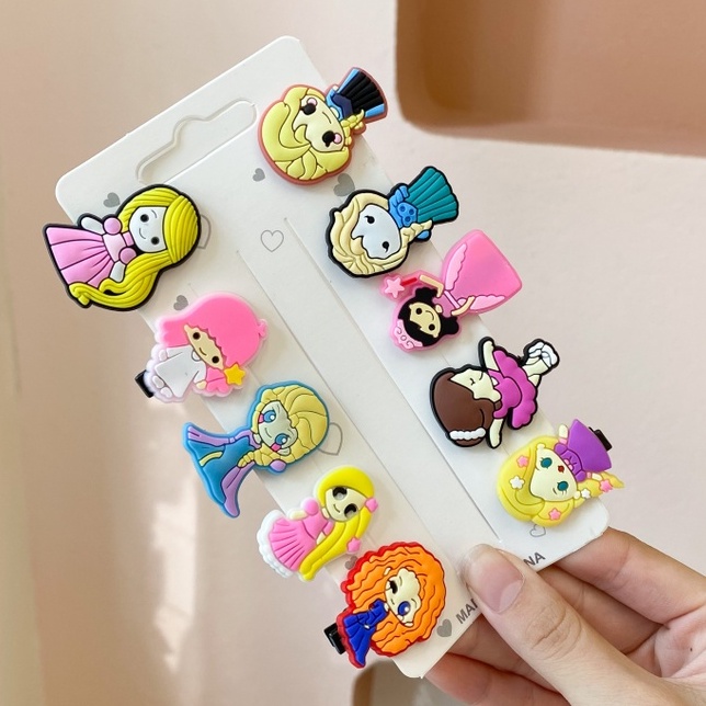 10PCS JEPIT RAMBUT ANAK / JEPITAN RAMBUT ANAK MOTIF KARAKTER KARTUN-JPT - PRINCESS