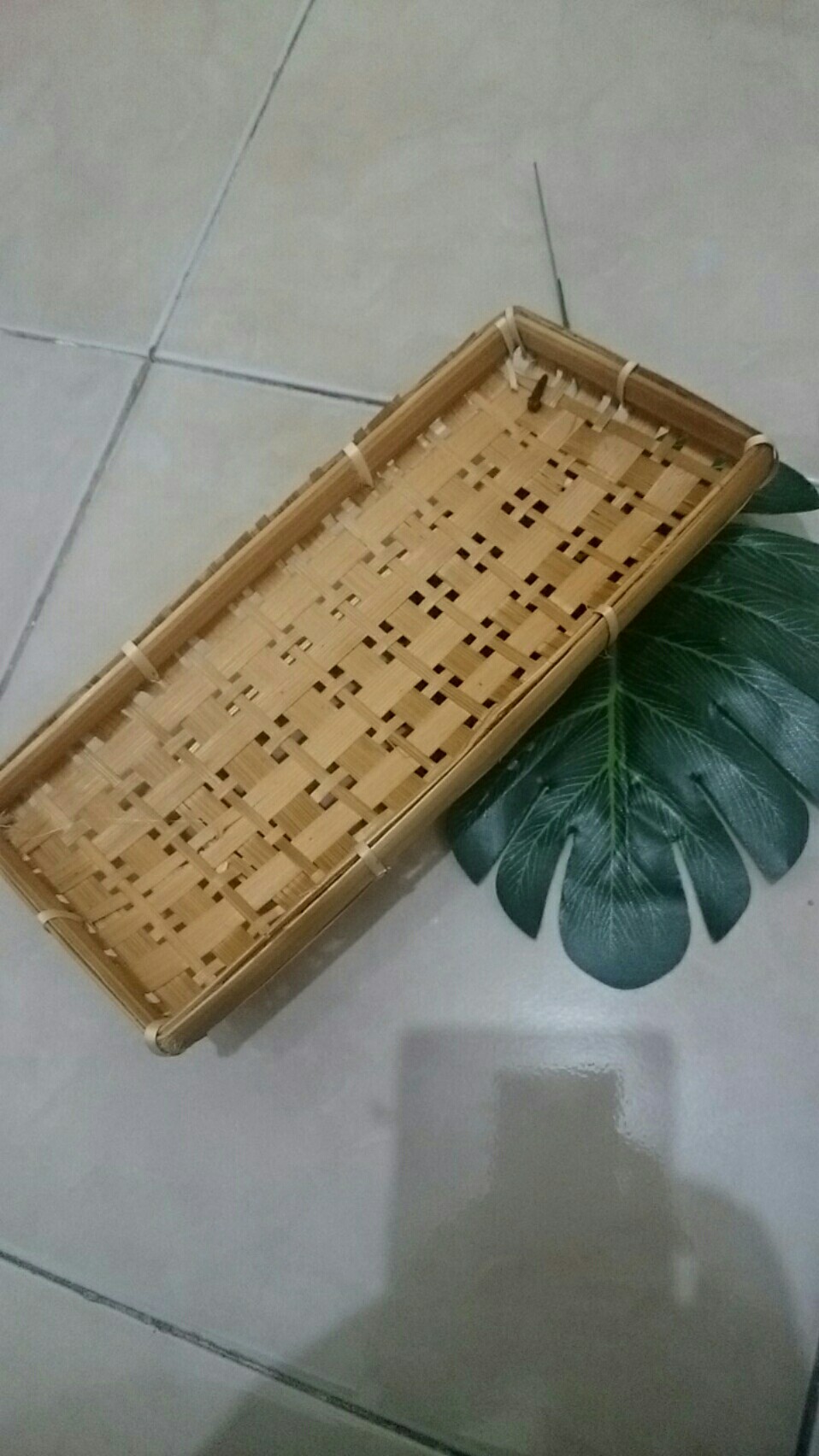 (kot03) Piring Kotak No.3 Natural Ukuran 20 X 20 X 4 Cm