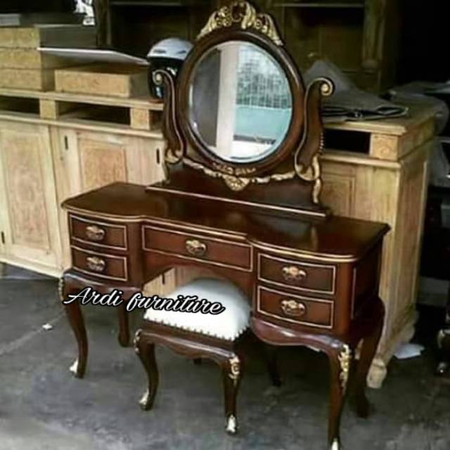 Tolet meja rias jati ukir jepara