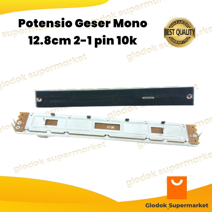Potensio Geser Mono 12.8cm 2-1 pin 10k Potentio Mixer Body Lebar kaki 2 1