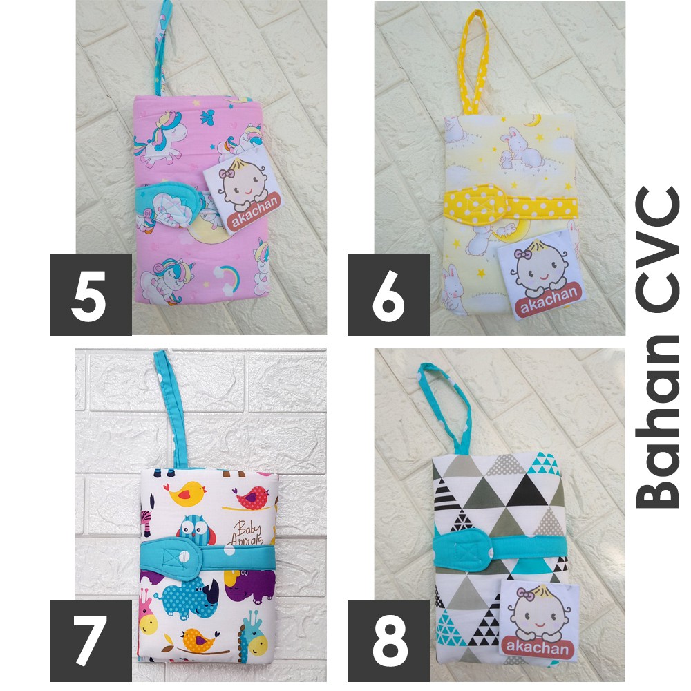 TRAVEL DIAPER CHANGING CLUTCH perlak lipat alas ganti bayi bahan CVC / RIPSTOCK