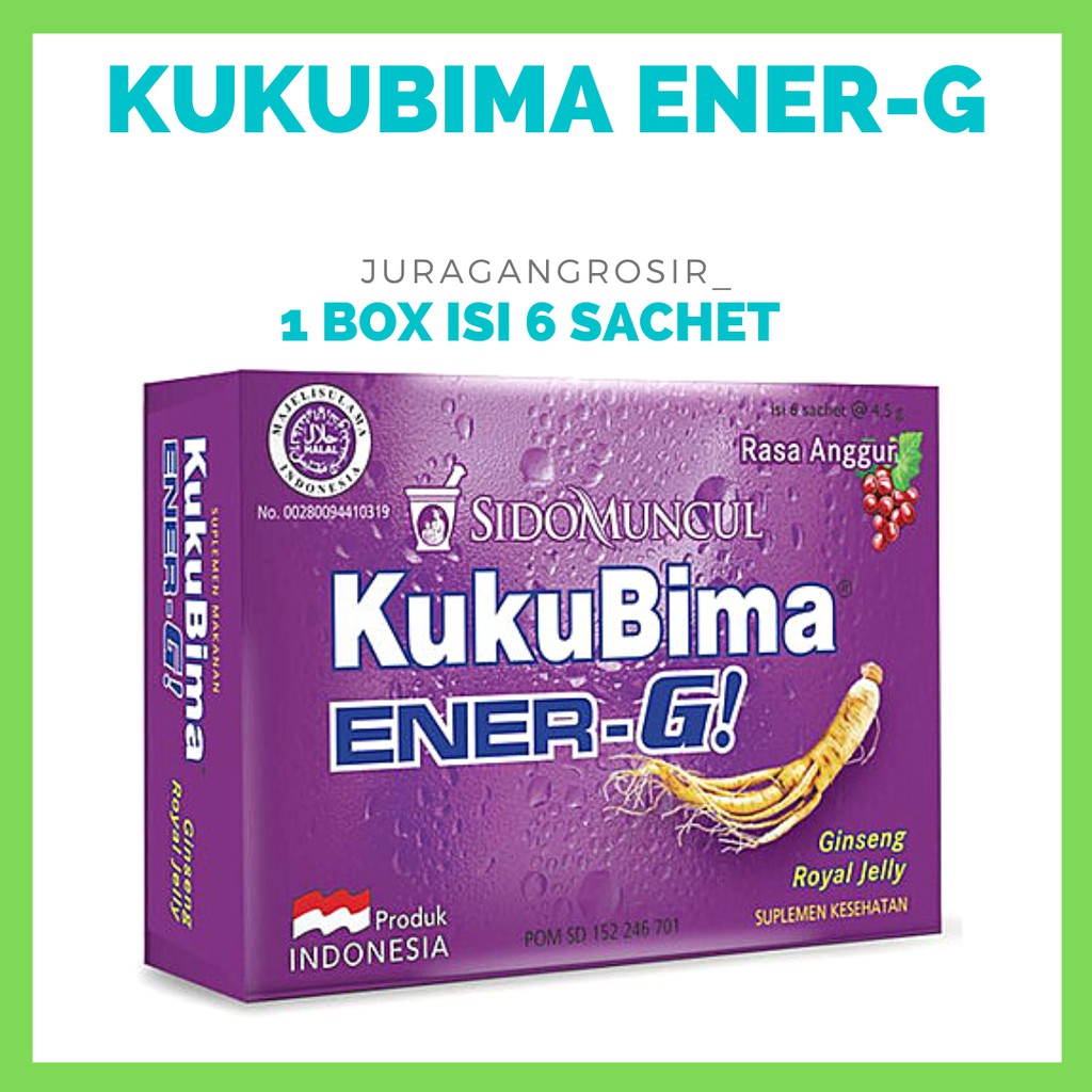 

KUKU BIMA ENER-G / KUKUBIMA ENERGI ANGGUR ISI 6 SACHET