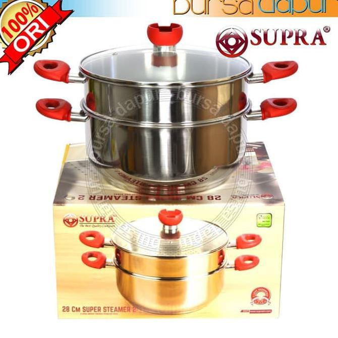 Panci Supra Stainless Langseng Kukus Steamer 28 Cm 2 Susun