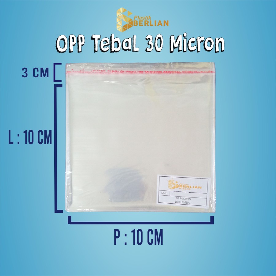 

10 X 10 cm Plastik OPP TEBAL 30 MICRON (100 lbr)