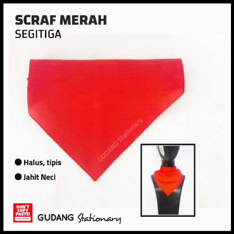 Scraf Segitiga Merah Polos