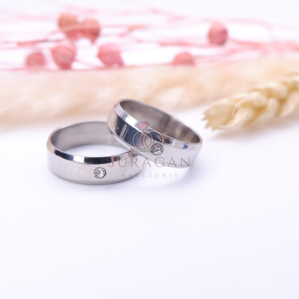 [UKIR NAMA + BOX HATI] Cincin Couple BUCIN Titanium M26 BONUS Gelang Couple