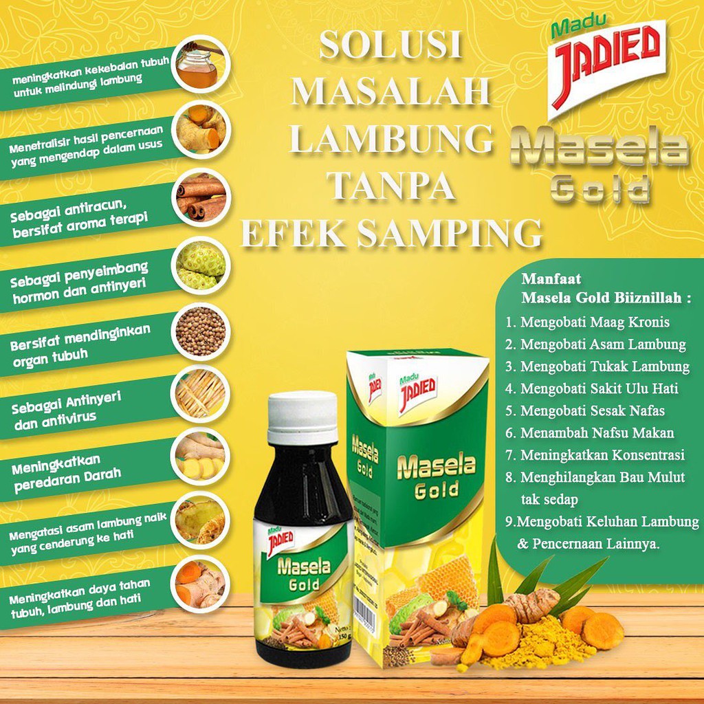 JADIED Masela Gold / Madu Sakit Maag / Madu Asam Lambung / Madu Gerd / Obat Sakit Maag Asam Lambung