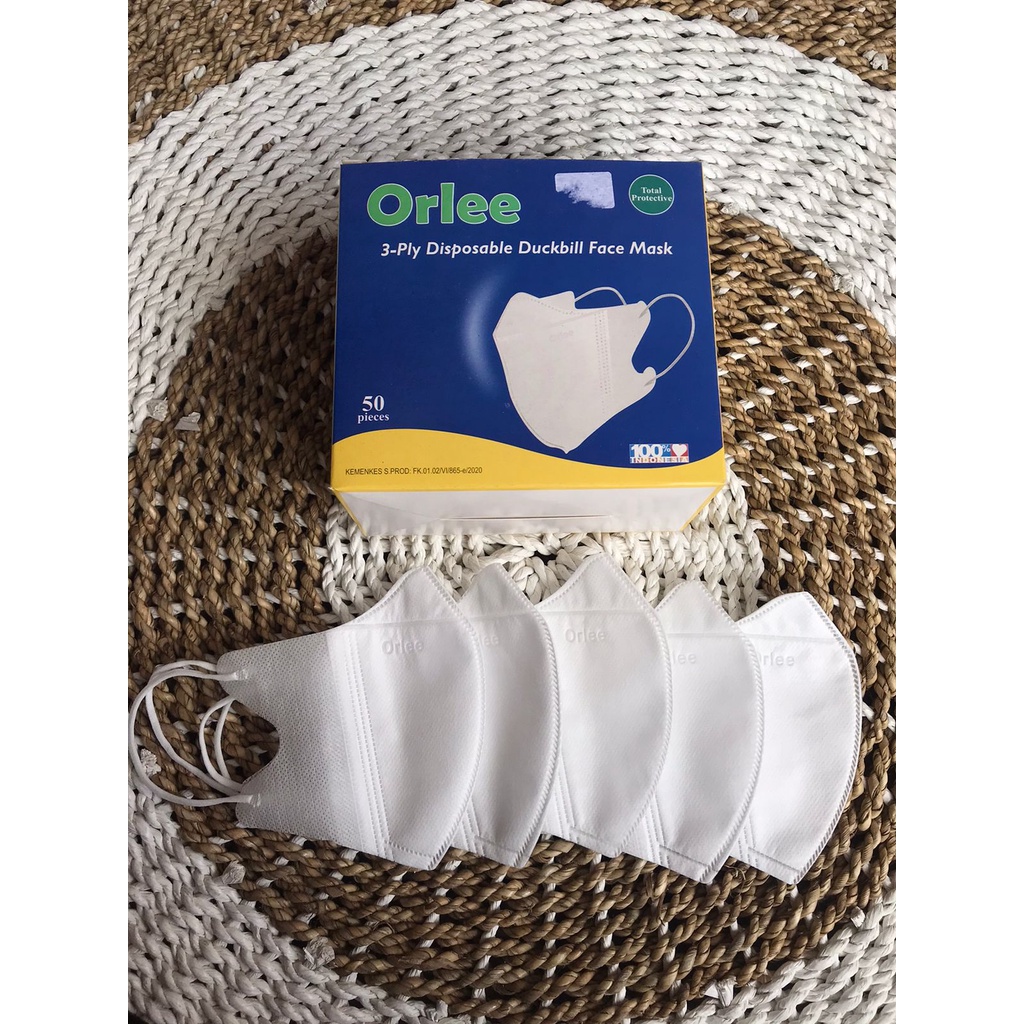 ORLEE DUCKBILL BOX ISI 50 PCS MASKER ORLEE MURAH ORLEE DUCKBILL HIJAB HEADLOOP 3 LAPIS