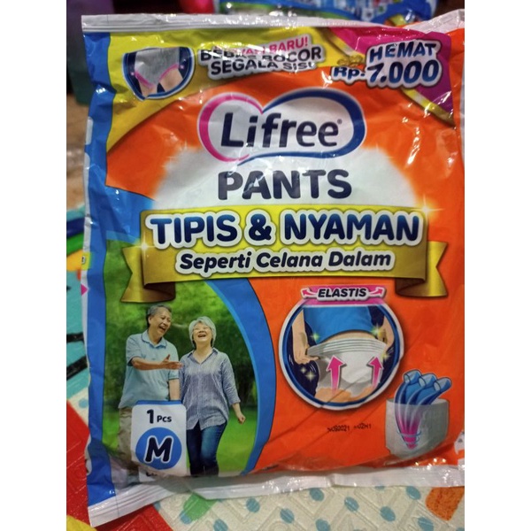 Popok Dewasa Lifree Pants Celana Satuan / Sachet M L XL