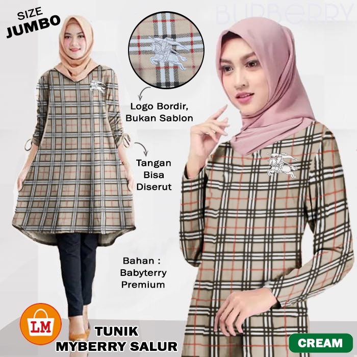 TERMURAH TERLARIS Atasan Tunik Wanita Muslim Tunik MYBERRY Salur LMS 10053 10056 10059 TERBARU