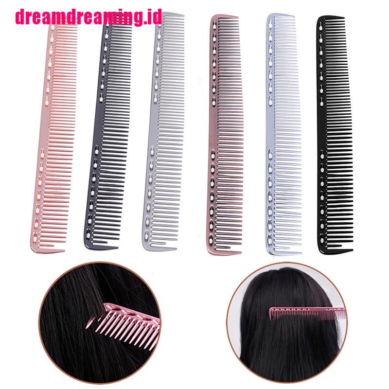 Sisir Rambut Profesional Anti Statis Bahan Metal Aluminum