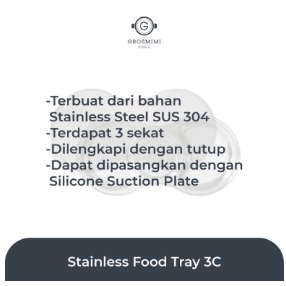 GROSMIMI STAINLESS Baby Food Tray 3C