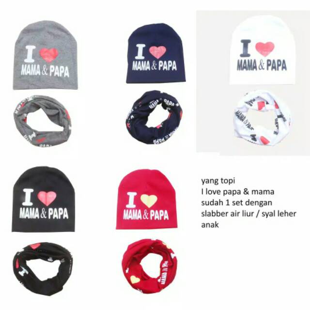 Topi kupluk bayi topi kupluk i love mama  kupluk bayi topi polos bayi