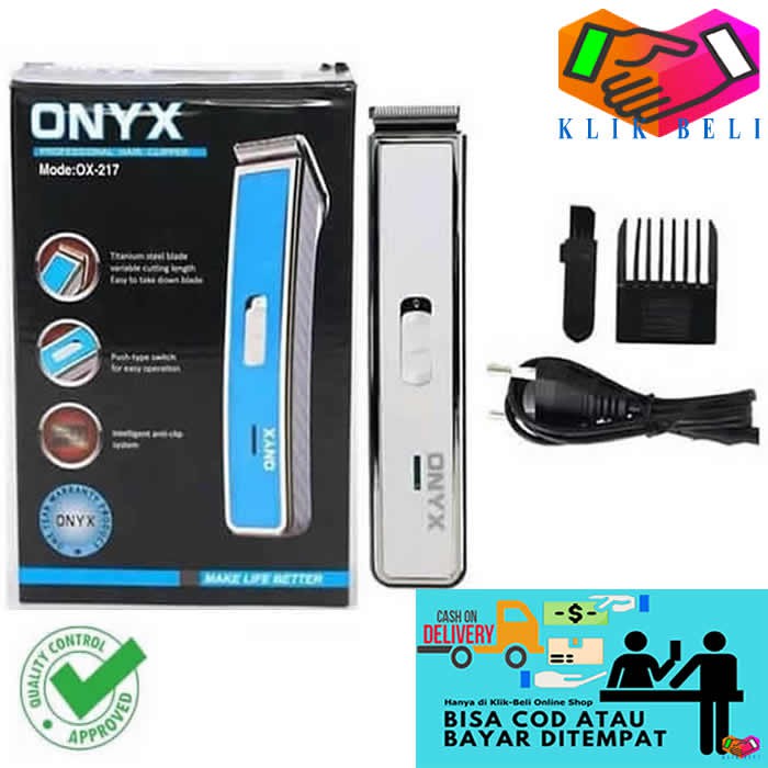 Alat Cukur Rambut Onyx / Alat Cukuran OX-217 Mesin Potong Pencukur Rambut Kumis Jenggot Portable