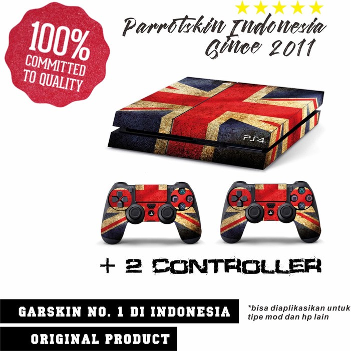 Paket Garskin Premium Sony PS4 skin dan  2controller  - Free Custom