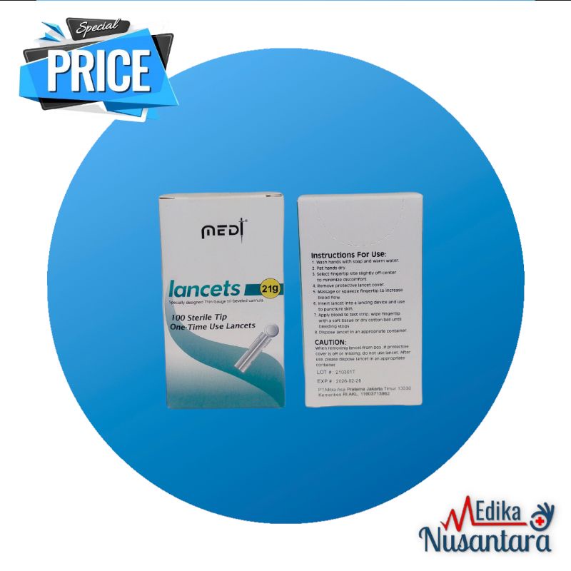 Medilance Blood Lancet 21G Jarum Pen Bekam Original Medilance isi 100 Pc