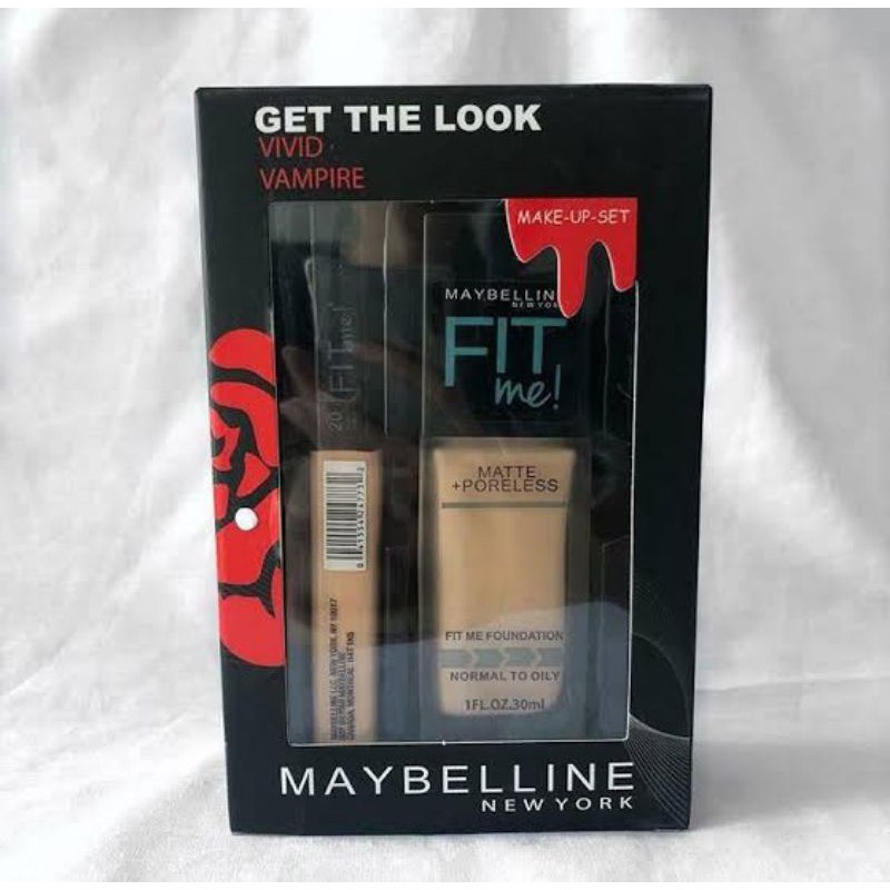 Paket Maybelline Make Up Foundation+Concealer Dan Bedak Tabur 2in1