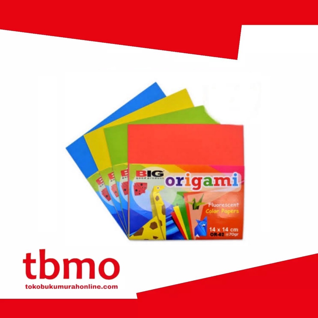 

TBMO KERTAS ORIGAMI LIPAT FLUOR 50S OR-5014 BIG / KERTAS LIPAT 14X14