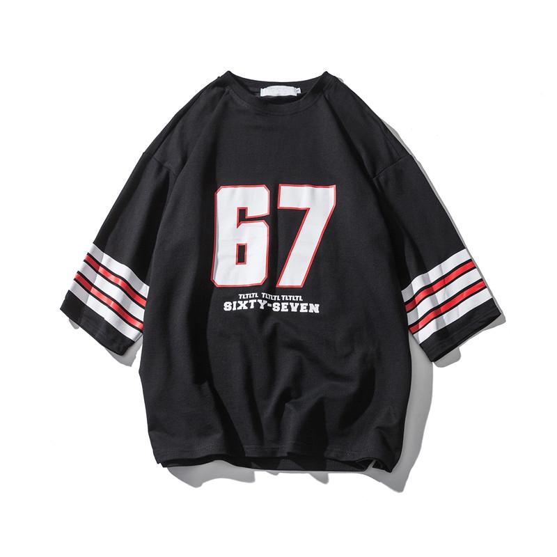 Kaos / T-Shirt Longgar Pria Round Neck Lengan Pendek
