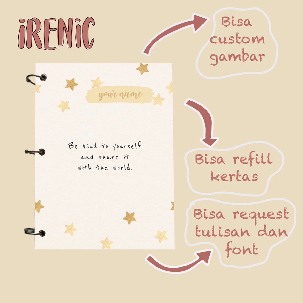 

Custom Notebook A5 Hard Cover Buku Catatan Binder Journal