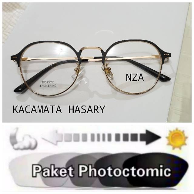 PAKET FRAME + LENSA PHOTOCROMIC ANTI RADIASI | KACAMATA MINUS | KACAMATA PRIA &amp; WANITA