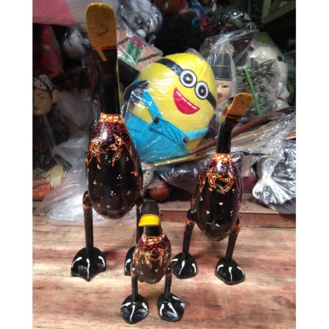 TERMURAH! PAJANGAN MINIATUR BEBEK UKURAN BESAR ISI 3 PCS - DEKORASI &amp; HIASAN RUMAH - SOUVENIR JOGJA