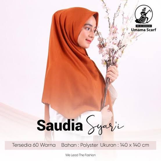 Kerudung Segi Empat Polos Syar'i SAUDIA UMAMA Hijab Jilbab Syari Seri 4
