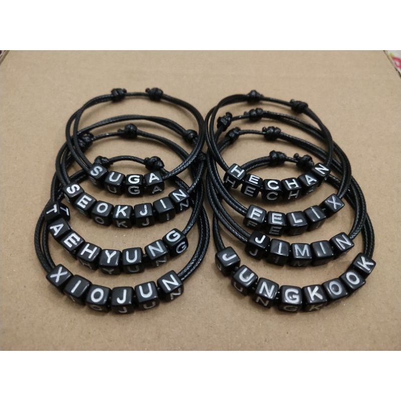 BISA COD gelang  inisial huruf / gelang couple / gelang persahabatan  tali Korea waterproof tebal