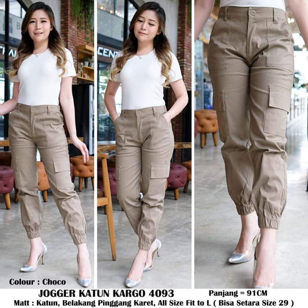 Bess - JOGGER CARGO PREMIUM Soft Cotton Strench / Celana JOGGER CARGO PREMIUM Wanita