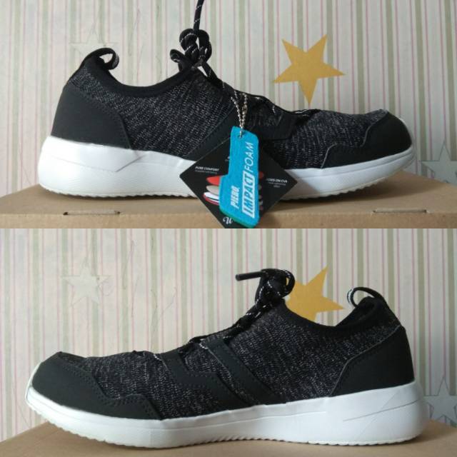 Sepatu casual Piero jogger arctic black white P20307 original