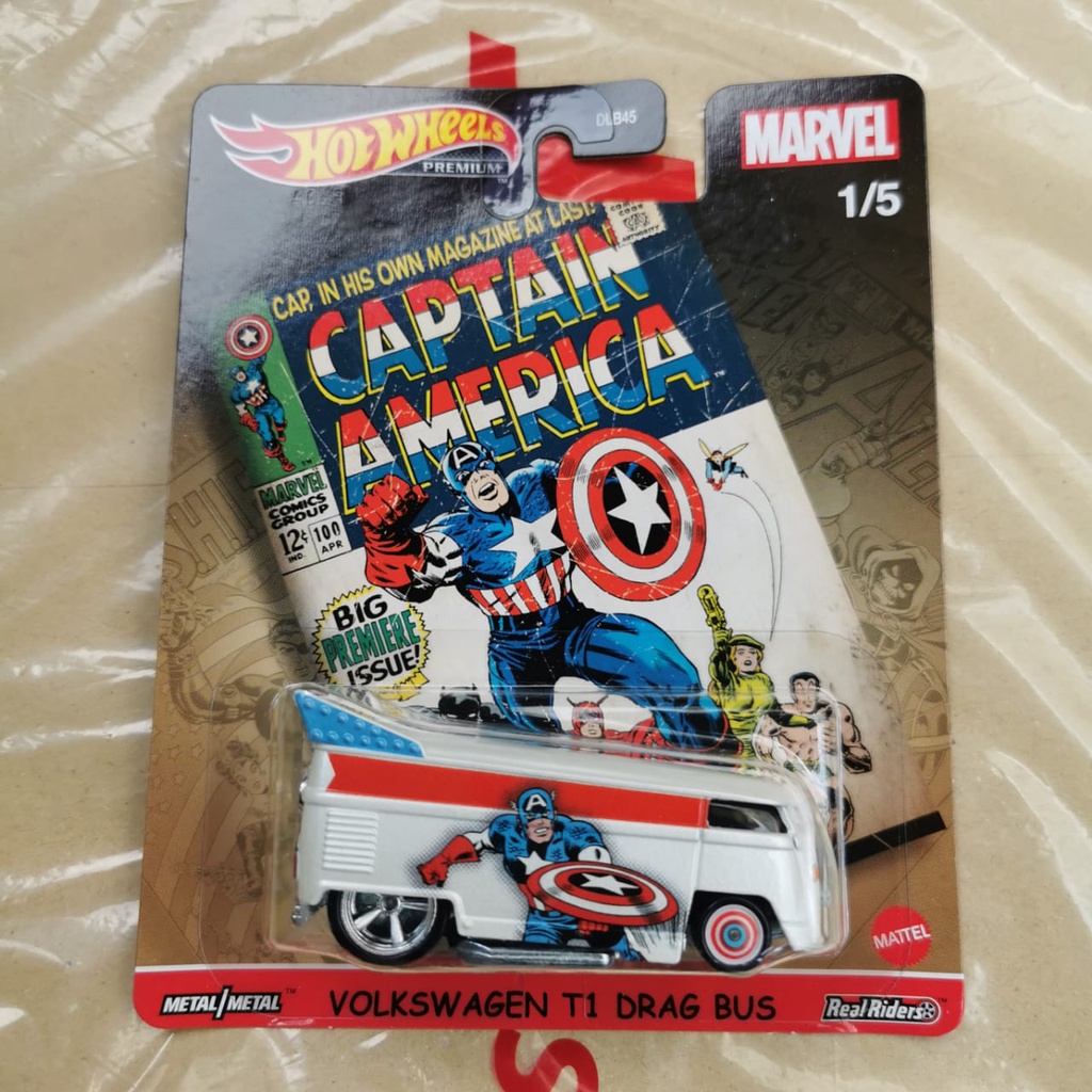 VOLKSWAGEN T1 DRAG BUS MARVEL CAPTAIN AMERICA POP CULTURE | Diecast Hot Wheels HW Hotwheels Mobil Mainan Anak Premium