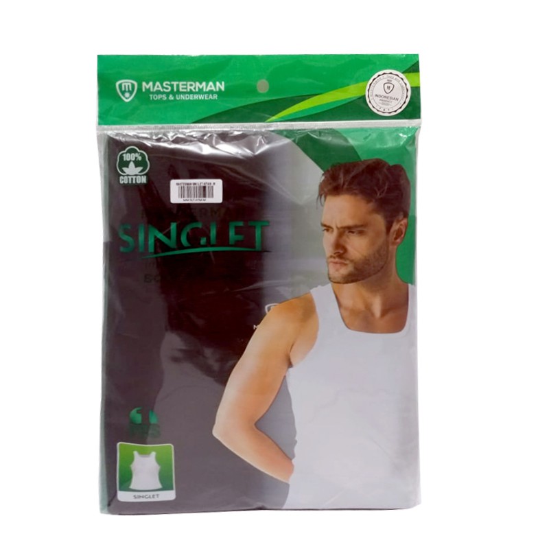 Singlet Pria Kaos dalam Pria Kaos tanpa lengan T-shirt Kaos Singlet Masterman Singlet 100% Cotton