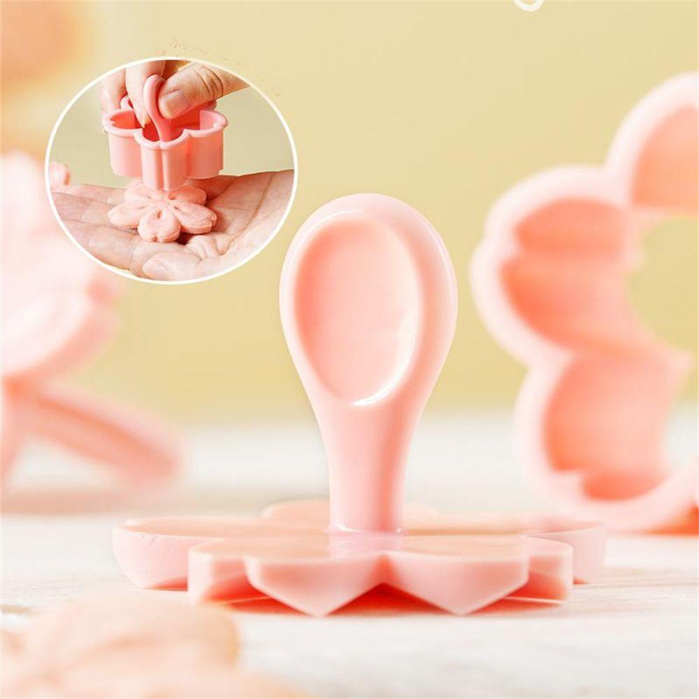 Nanas 5pcs/set Cetakan Kue Kering Bunga Sakura Makanan Fondant Alat Kue Cookie Cutter Plunger Kelopak 3D Cookie Baking Molds