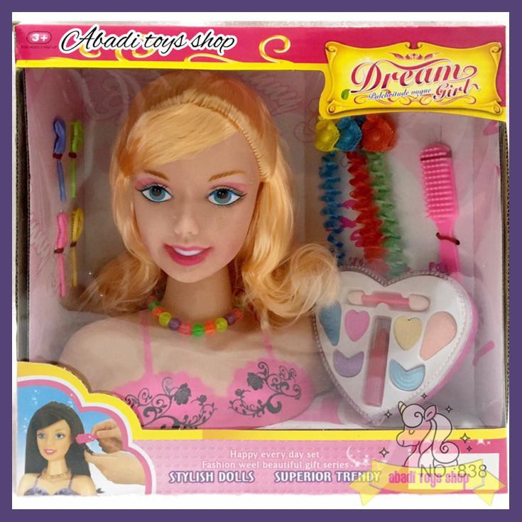 MAINAN BONEKA MAKEUP - BARBIE KEPALA -BARBIE SALON SALONAN