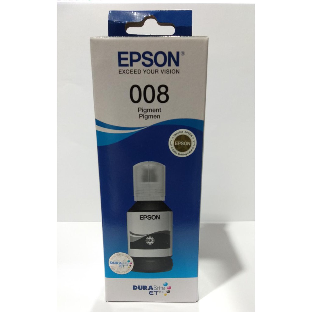 TINTA BOTOL EPSON 008 BK PIGMENT DIJAMIN ORIGINAL 100%