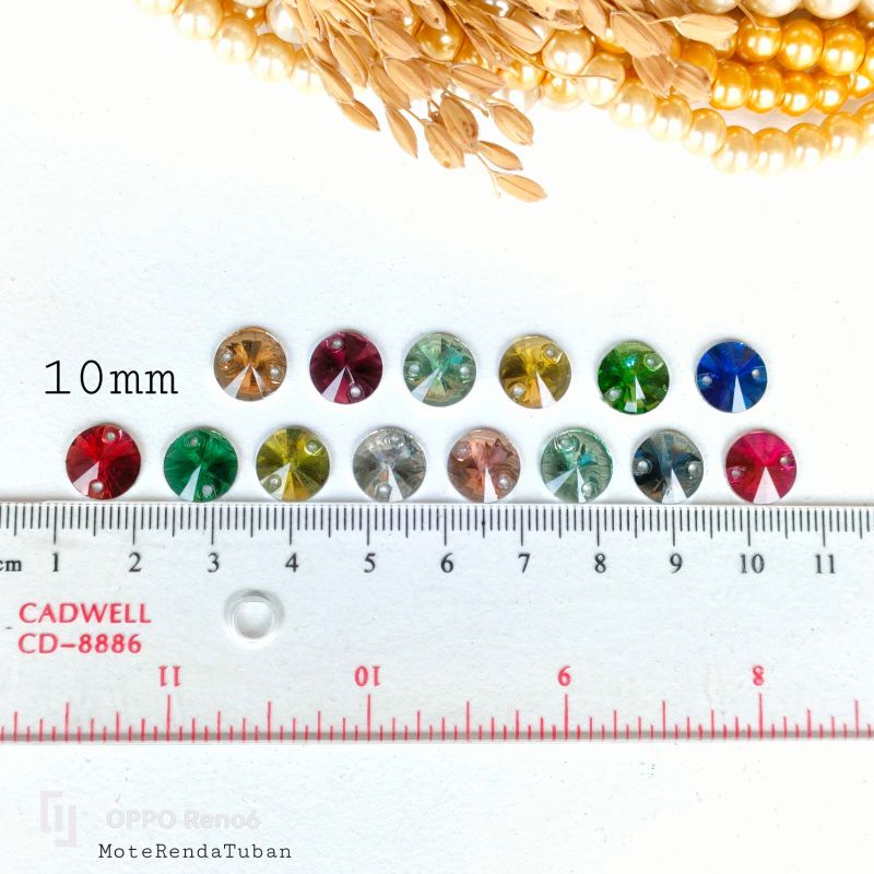 Resin Bulat 10 mm Premium | Payet Kristal Jahit