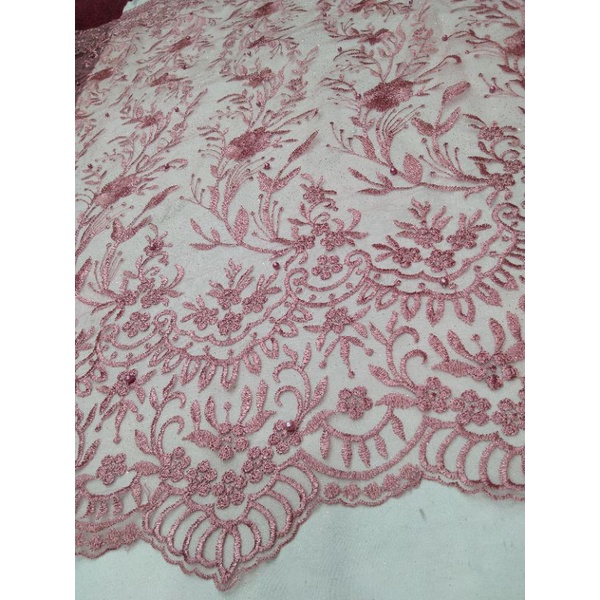 Kain Tile Payet Spangel/Tile Payet Spangkle/Payet Sequin/Bahan Kebaya