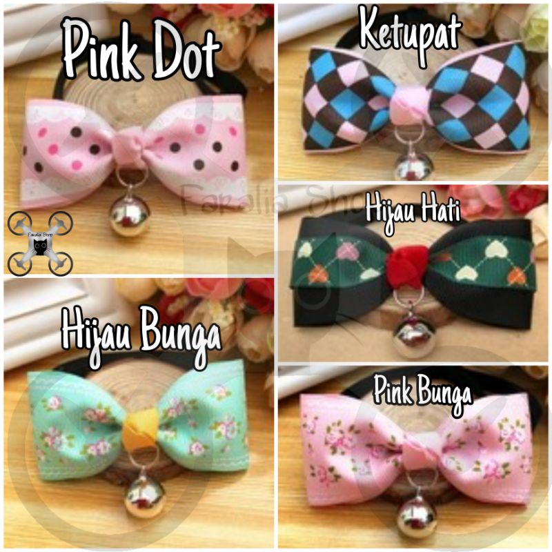 Kalung Pita Dasi Kupu-kupu Kucing Anjing Lonceng Dog Cat Pet Collar Motif Lucu