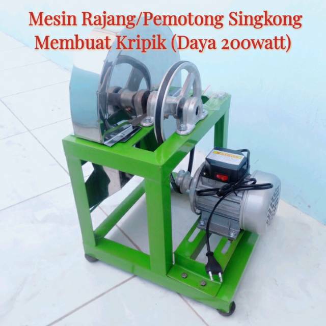 Mesin Rajang Singkong & Alat Pemotong Perajang Umbi / Membuat Kripik - Dinamo mini 200watt