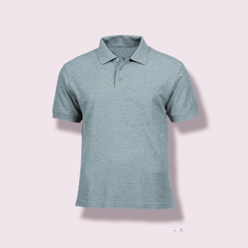 Polo Shirt Kaos Polos Kapoci Bahan Cotton Cvc Halus Lembut Adem - Warna Abu Misty