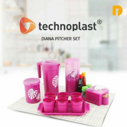 Paket Teko Gelas Nampan Toples Tempat Tisu Tempat Sendok Diana Pitcher Set