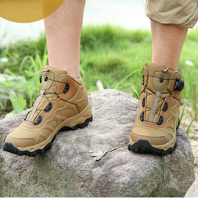 Tactical Esdy Tali Sepatu Tactical dengan Sistem Tali Putar Cepat untuk Pria Ukuran 41-45 Sepatu Tac