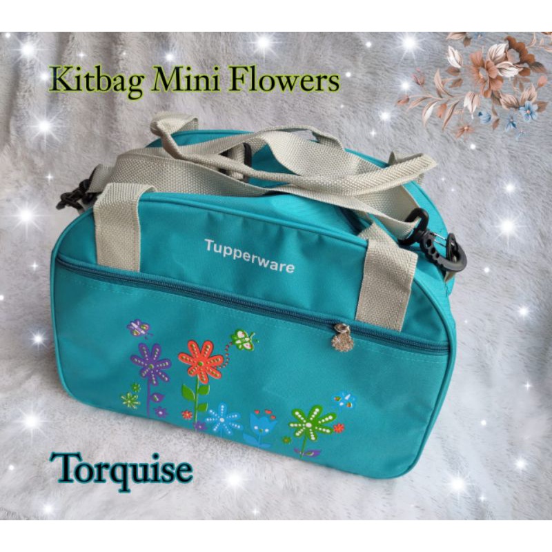 Kitbag Tas Piknik mini flowers ( Zipper Bunga Es ) / tas bekal tupperware