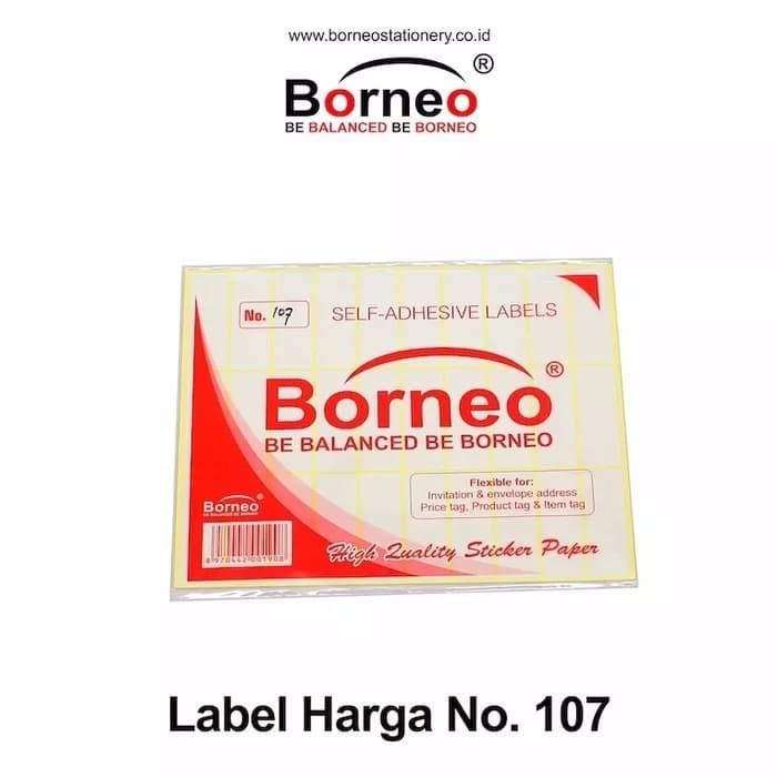 

LABEL HARGA BORNEO 107 / LABEL / STICKER