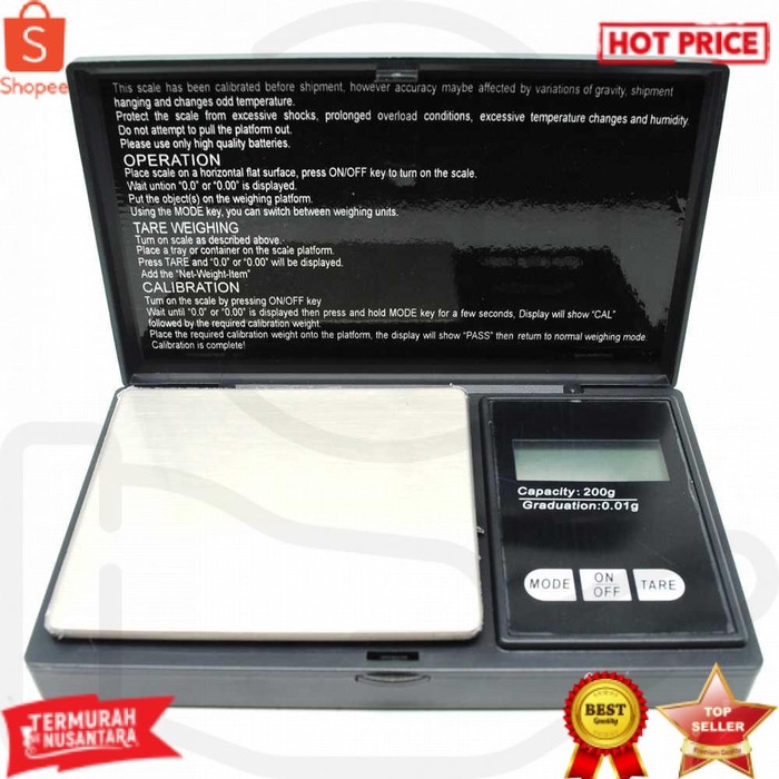 Taffware Digipounds Pocket Timbangan Mini- VSW0083 [Hitam] [200g]