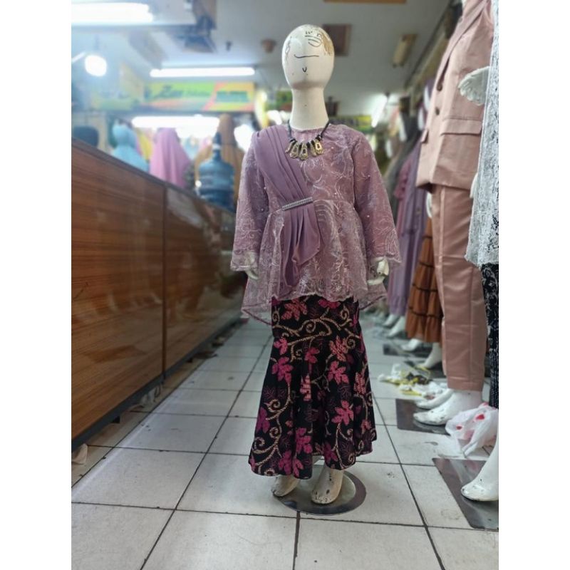 Terbaru!! Setelan Kebaya Anak Selendang Modern / Kebaya Anak SD / Kebaya Kartini / Set Kebaya Tulle Anak